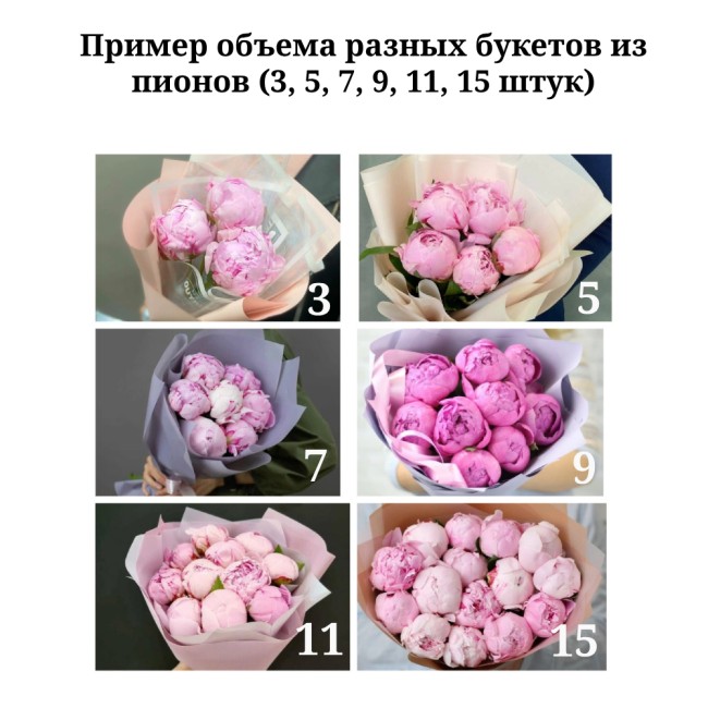 Букет цветов "Бело-розовые пионы"